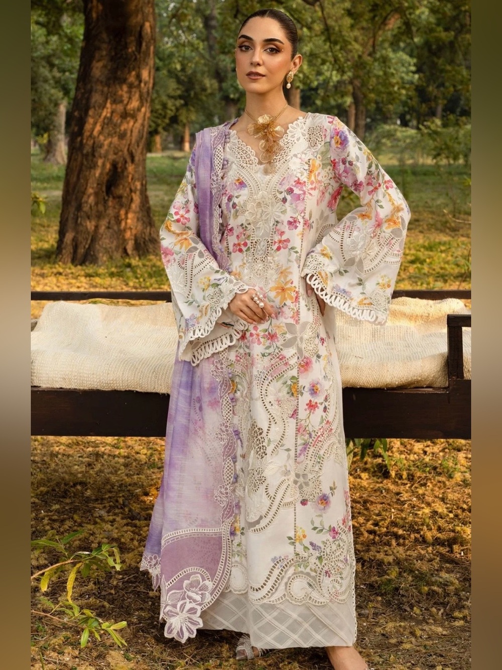 Luxury lawn dress by Crimson brand Indian Pakistani embroidery dress
